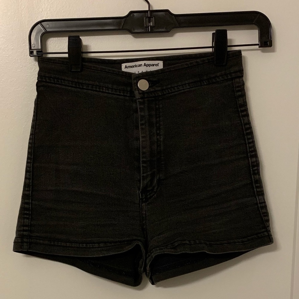American Apparel black easy jean shorts